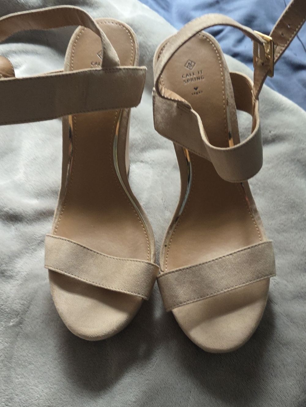Call It Spring Women's Taupe Ankle-Strap Sandals